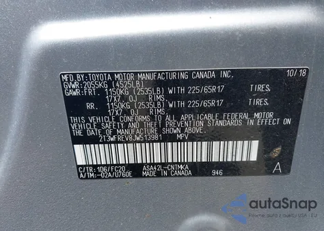 2018 Toyota Rav4 Xle from USA, damaged, VIN 2T3WFREV8JW513981